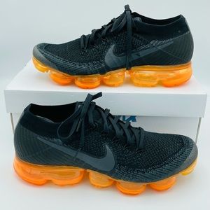 Mens Nike Air VaporMax 'Black Orange' Shoes Sz 9.5